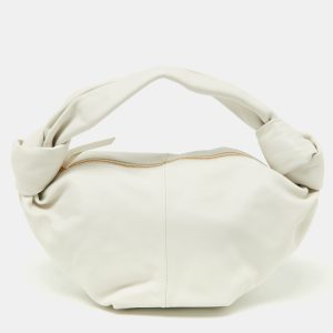 Bottega Veneta White Leather Mini Double Knot Hobo, Hobo Handbags - Luxury Closet catalog