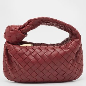 Bottega Veneta Dark Red Intrecciato Leather Mini Jodie Hobo, Hobo Handbags - Luxury Closet catalog