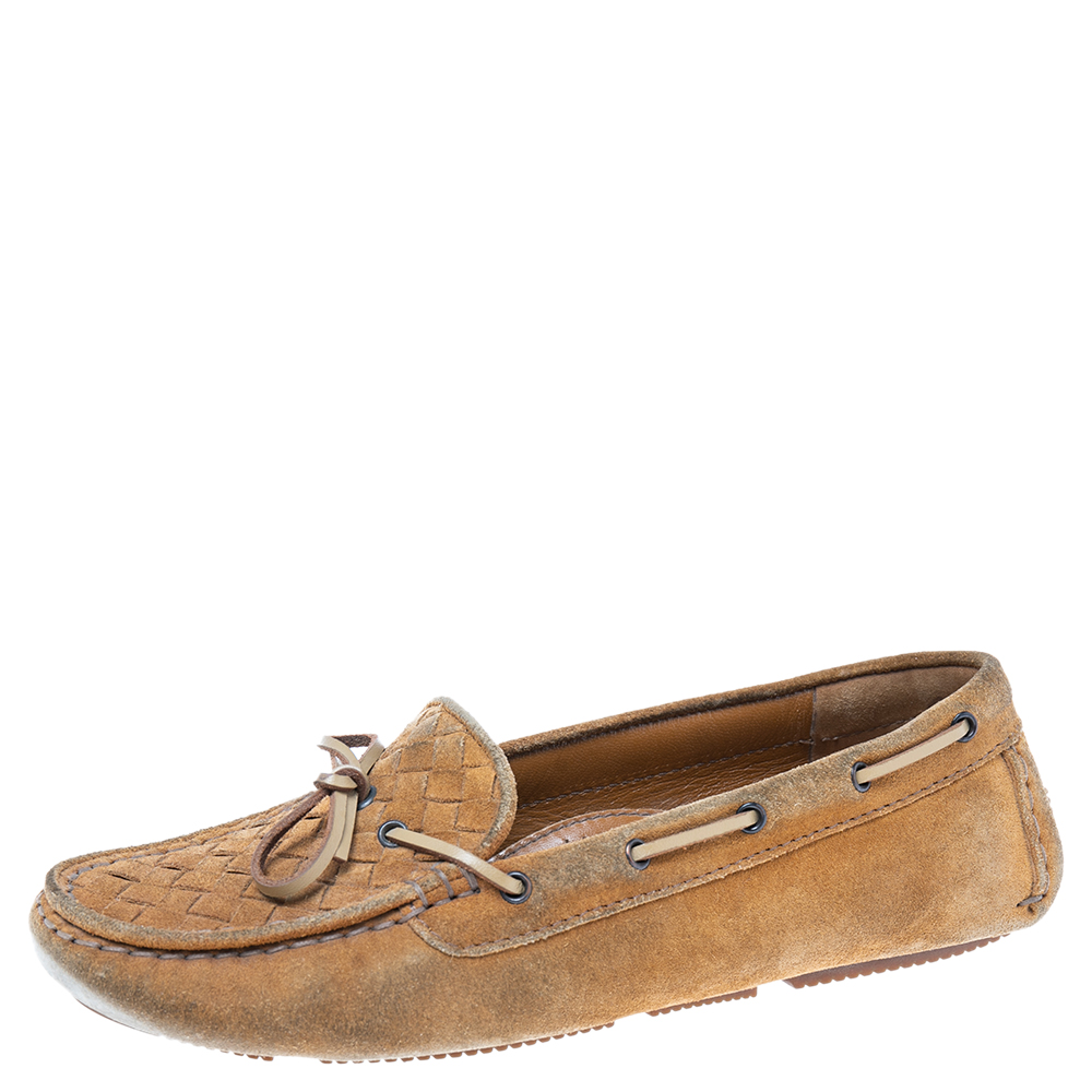 Bottega Veneta Brown Intrecciato Suede Bow Slip-On Loafers Size 37, Loafers & Slip-Ons - Luxury Closet catalog