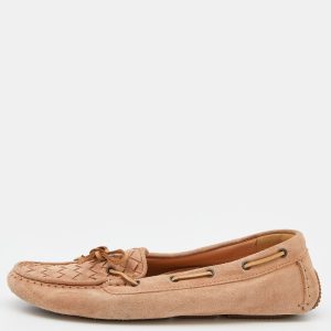 Bottega Veneta Beige Intrecciato Suede Bow Slip On Loafers Size 37, Loafers & Slip-Ons - Luxury Closet catalog