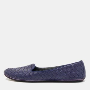 Bottega Veneta Navy Blue Intrecciato Leather Smoking Slippers Size 37, Loafers & Slip-Ons - Luxury Closet catalog