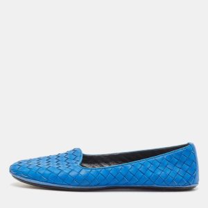 Bottega Veneta Blue Intrecciato Leather Smoking Slippers Size 37, Loafers & Slip-Ons - Luxury Closet catalog