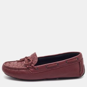Bottega Veneta Burgundy Leather Wave Driver Loafers Size 35, Loafers & Slip-Ons - Luxury Closet catalog