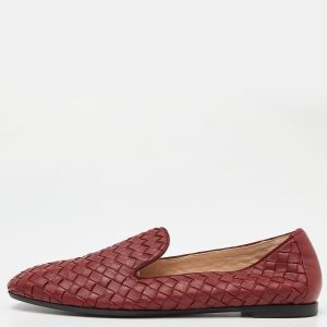 Bottega Veneta Red Intrecciato Leather Smoking Slippers Size 37.5, Loafers & Slip-Ons - Luxury Closet catalog