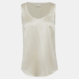 Brunello Cucinelli Sage Green Silk Sleeveless Top XL, Shirts & Tops - Luxury Closet catalog