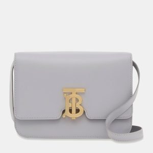 Burberry Grey Leather Small TB Crossbody Bag, Shoulder Bags - Luxury Closet catalog