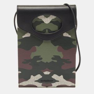Burberry Green Camouflage Print Coated Canvas and Leather Crossbody Bag, Shoulder Bags - Luxury Closet catalog