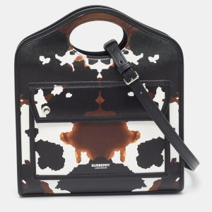 Burberry Black Camouflage Print Leather Mini Pocket Bag, Tote Handbags - Luxury Closet catalog