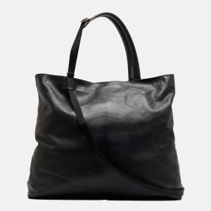 Burberry Black Embossed Leather New Flat Bag, Tote Handbags - Luxury Closet catalog