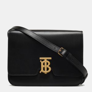 Burberry Black Leather Medium TB Shoulder Bag, Shoulder Bags - Luxury Closet catalog