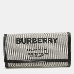 Burberry Grey/Black Logo Canvas and Leather Halton Continental Wallet, Wallets & Money Clips - Luxury Closet catalog
