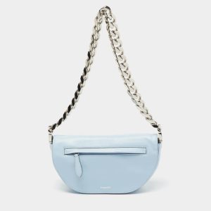Burberry Light Blue Soft Leather Small Olympia Shoulder Bag, Shoulder Bags - Luxury Closet catalog