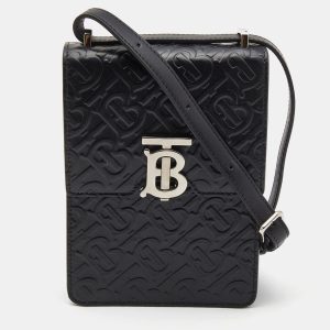 Burberry Black Monogram Embossed Leather Robin Crossbody Bag, Shoulder Bags - Luxury Closet catalog