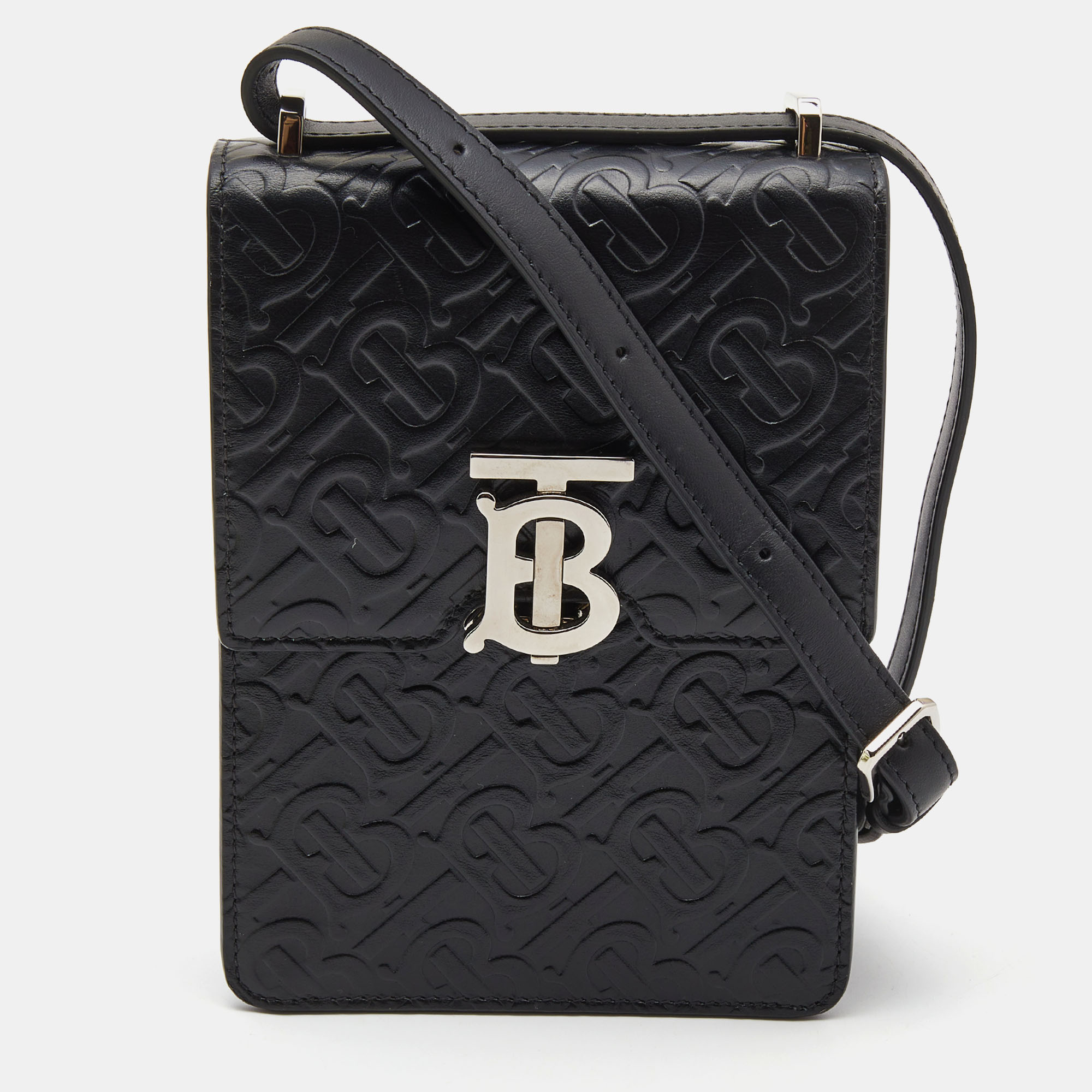 Burberry Black Monogram Embossed Leather Robin Crossbody Bag, Shoulder Bags - Luxury Closet catalog
