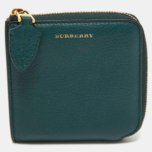 Burberry Green Leather Square Zip Around Compact Wallet, Wallets & Money Clips - Luxury Closet catalog