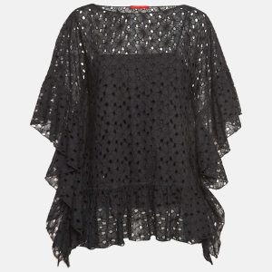 CH Carolina Herrera Black Floral Lace Oversized Kaftan Top XS, Shirts & Tops - Luxury Closet