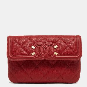 Chanel Red Quilted Caviar Leather Filigree Wallet, Wallets & Money Clips - Luxury Closet catalog