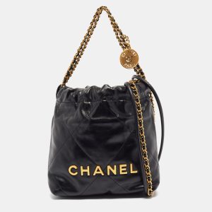 Chanel Black Quilted Leather Mini 22 Chain Bag, Hobo Handbags - Luxury Closet catalog