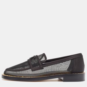 Chanel Black Mesh and Satin Beaded CC Slip On Loafers Size 37, Loafers & Slip-Ons - Luxury Closet catalog