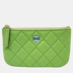 Chanel green caviar mini pouch, Wallets & Money Clips - Luxury Closet catalog