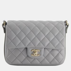 Chanel Wave Strap Bag In Dove Grey Lambskin with Champagne Gold Hardware, Shoulder Bags - Luxury Closet catalog