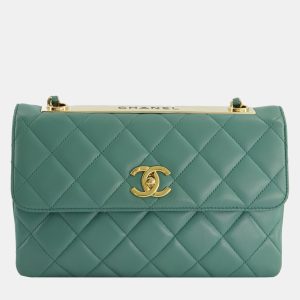 Chanel Teal Trendy CC Shoulder Bag in Lambskin Leather with Gold Hardware, Shoulder Bags - Luxury Closet catalog