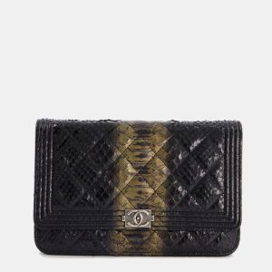 Chanel Black and Gold Wallet on Chain Bag in Python with Ruthenium Hardware, Wallets & Money Clips - Luxury Closet catalog