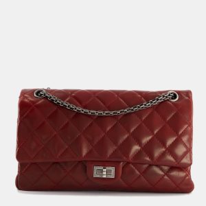 Chanel Deep Red Medium Reissue Bag in Lambskin Leather with Ruthenium Hardware, Shoulder Bags - Luxury Closet catalog