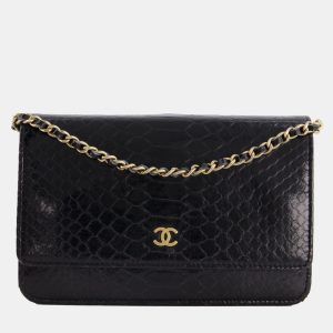Chanel Black Python Wallet on Chain Bag with Brushed Gold Hardware, Wallets & Money Clips - Luxury Closet catalog