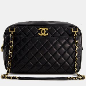 Chanel Black Crossbody Camera Bag in Quilted Lambskin With Gold Hardware, Shoulder Bags - Luxury Closet catalog