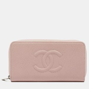 Chanel Pink Caviar Leather CC Zip Around Wallet, Wallets & Money Clips - Luxury Closet catalog