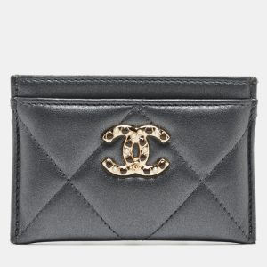 Chanel Grey Quilted Leather 19 Card Holder, Wallets & Money Clips - Luxury Closet catalog