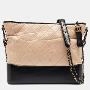 Chanel Black/Light Pink Quilted Leather Large Gabrielle Hobo, Hobo Handbags - Luxury Closet catalog