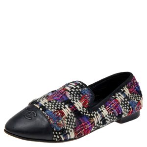 Chanel Multicolor Printed Tweed And Leather Loafers Size 40, Loafers & Slip-Ons - Luxury Closet catalog