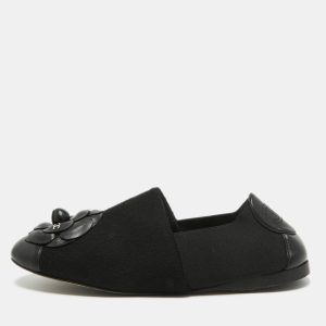 Chanel Black Felt and Leather CC Camellia Slip On Loafers Size 40, Loafers & Slip-Ons - Luxury Closet catalog