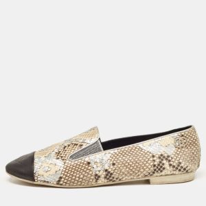 Chanel Tricolor Snakeskin and Leather Cap Toe CC Smoking Slippers Size 41, Loafers & Slip-Ons - Luxury Closet catalog