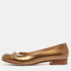 Chanel Metallic Patent Leather CC Chain Link Loafers Size 36.5, Loafers & Slip-Ons - Luxury Closet catalog