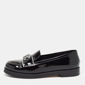 Chanel Black Patent Leather CC Slip On Loafers Size 38.5, Loafers & Slip-Ons - Luxury Closet catalog