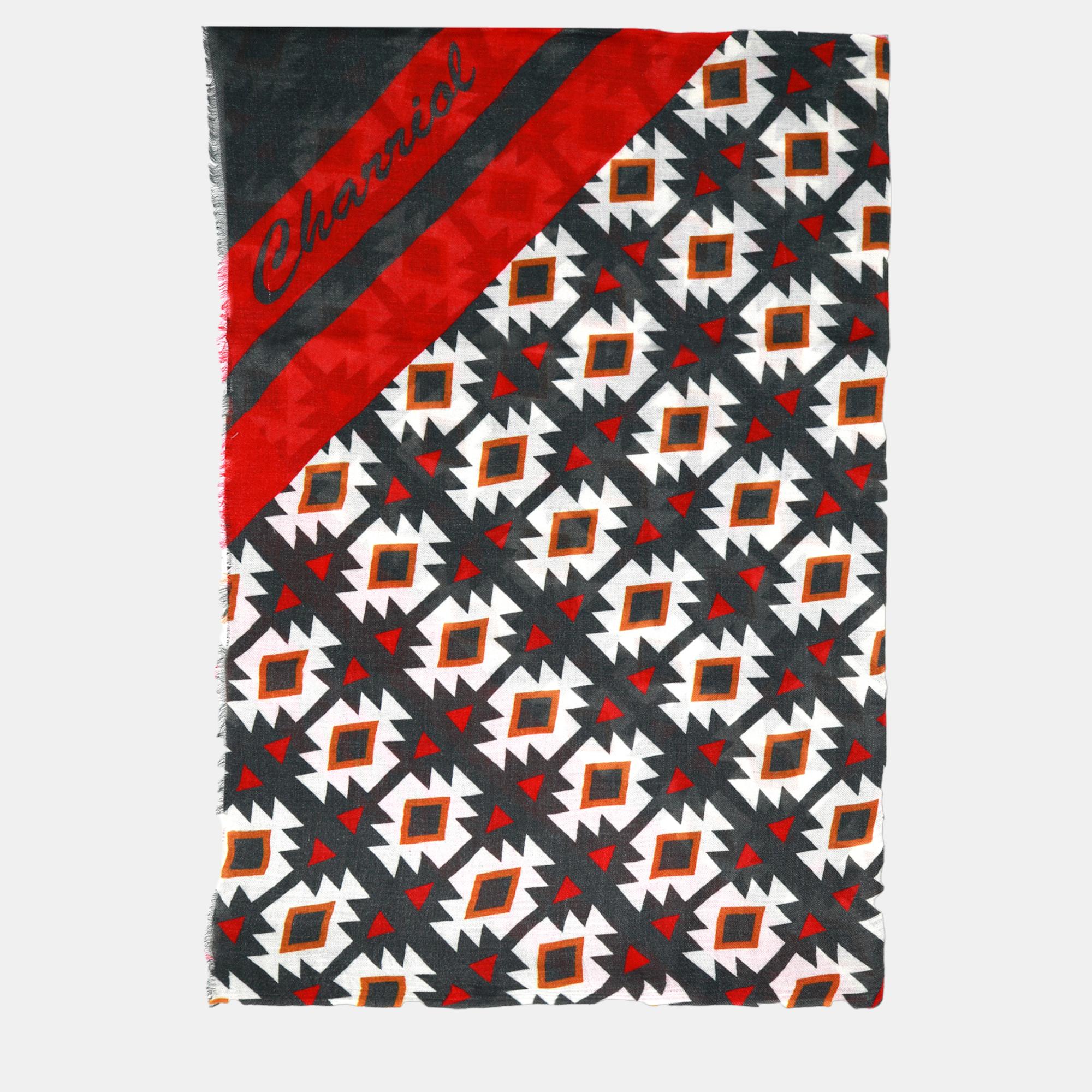 Charriol Red/White/Grey Scarf, Scarves & Shawls - Luxury Closet catalog