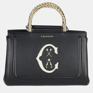 Charriol Black Leather MARIE OLGA Handbag, Tote Handbags - Luxury Closet catalog