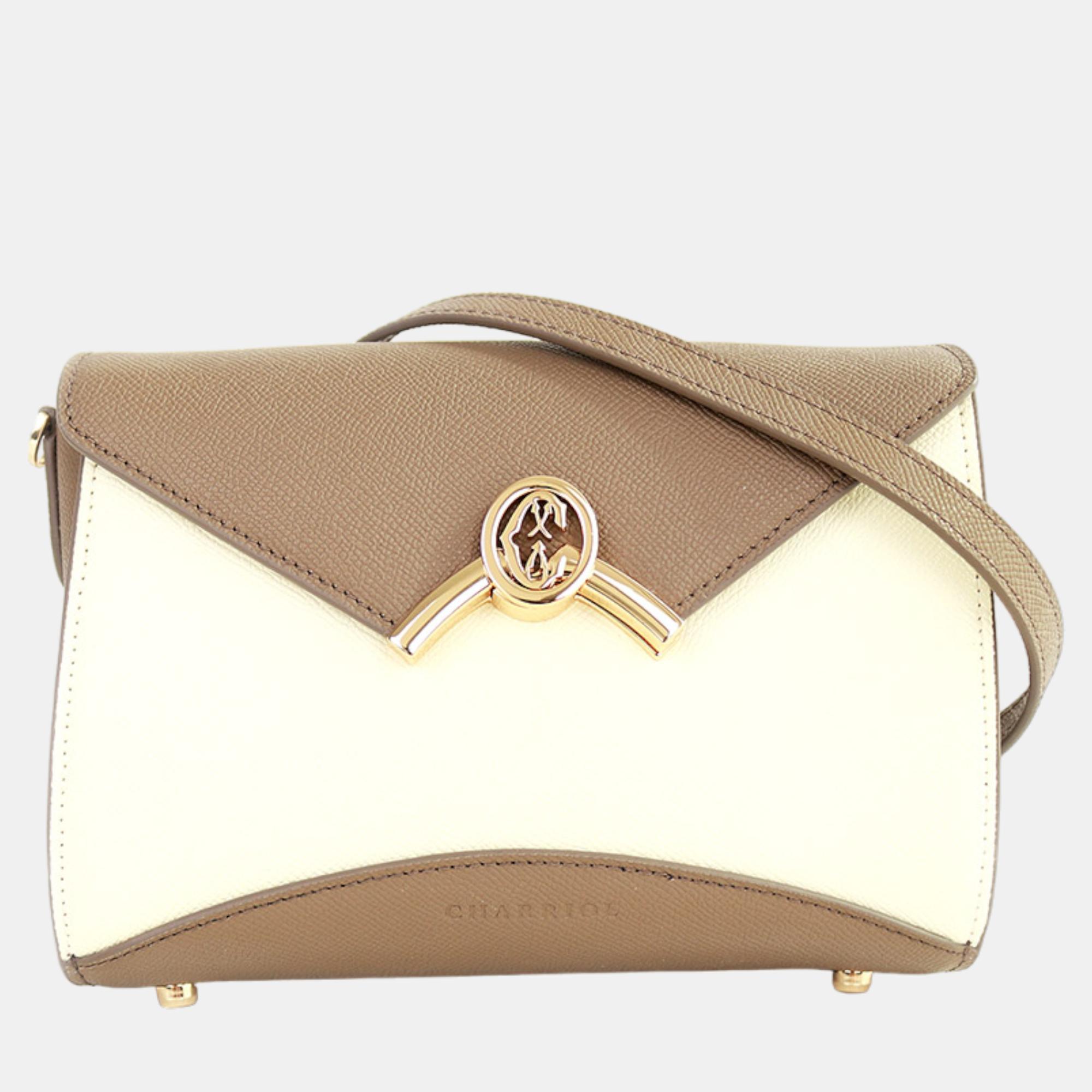 Charriol Taupe/Beige Leather Coralie Malia Handbag, Shoulder Bags - Luxury Closet catalog