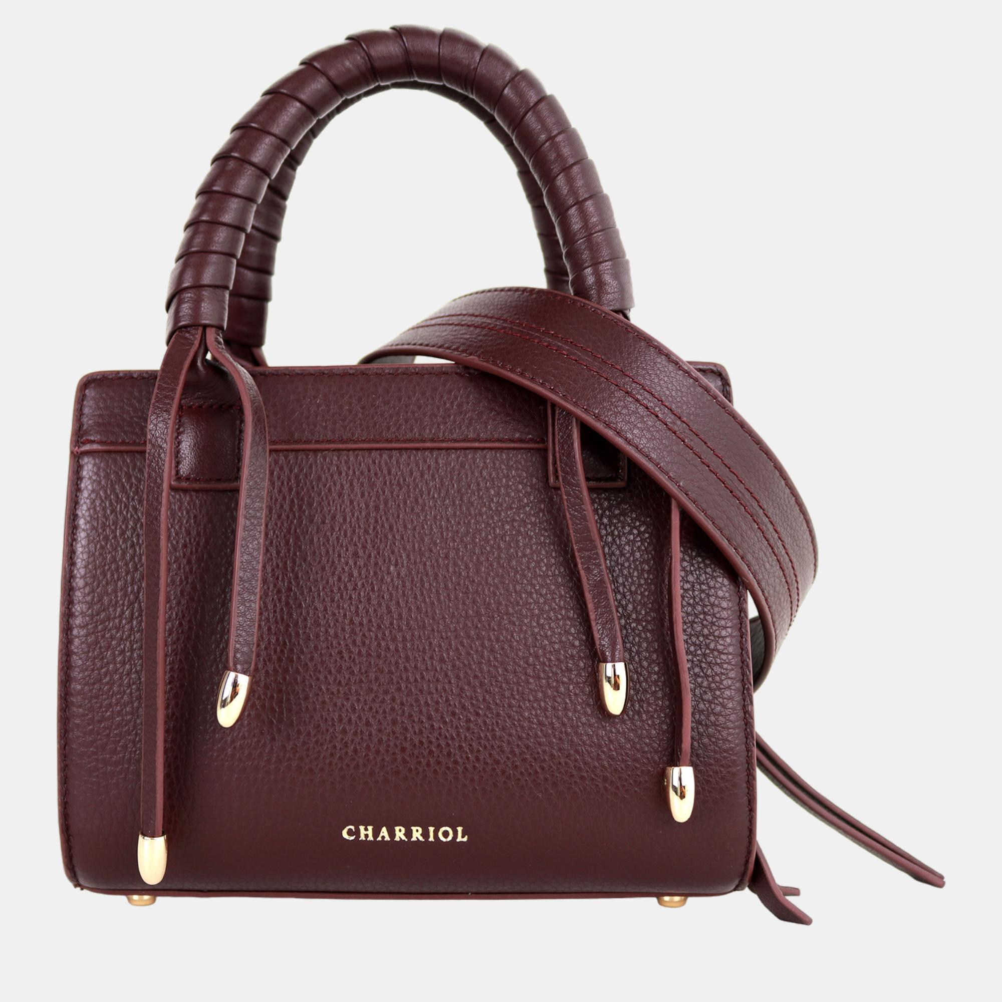Charriol Chocolate Leather Forever Handbag, Satchels - Luxury Closet
