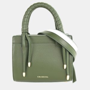 Charriol Military Green/Off white Leather Forever Handbag, Handbags - Luxury Closet catalog