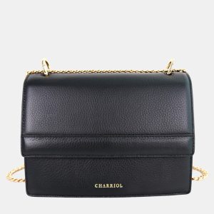 Charriol Black Leather Forever Handbag, Shoulder Bags - Luxury Closet