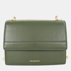 Charriol Military Green Leather Forever Handbag, Shoulder Bags - Luxury Closet