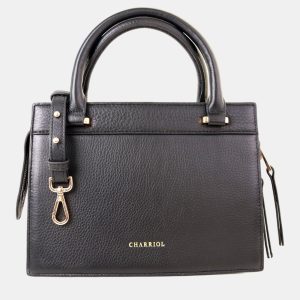 Charriol Black Leather Forever Handbag, Tote Handbags - Luxury Closet