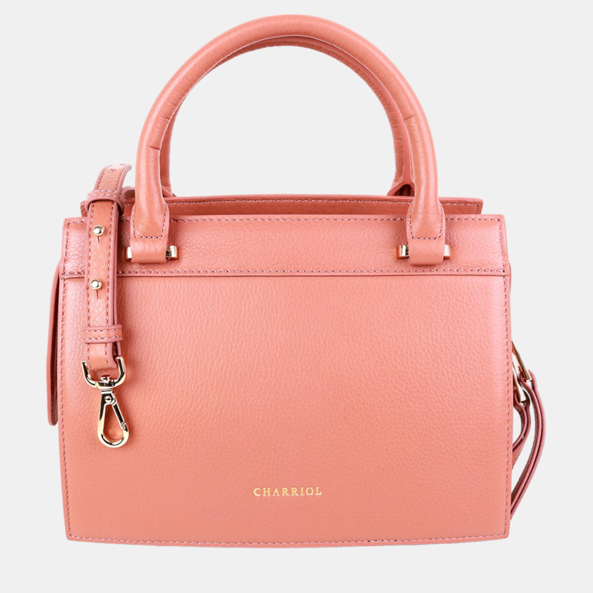 Charriol Light Brown Leather Forever Handbag, Satchels - Luxury Closet