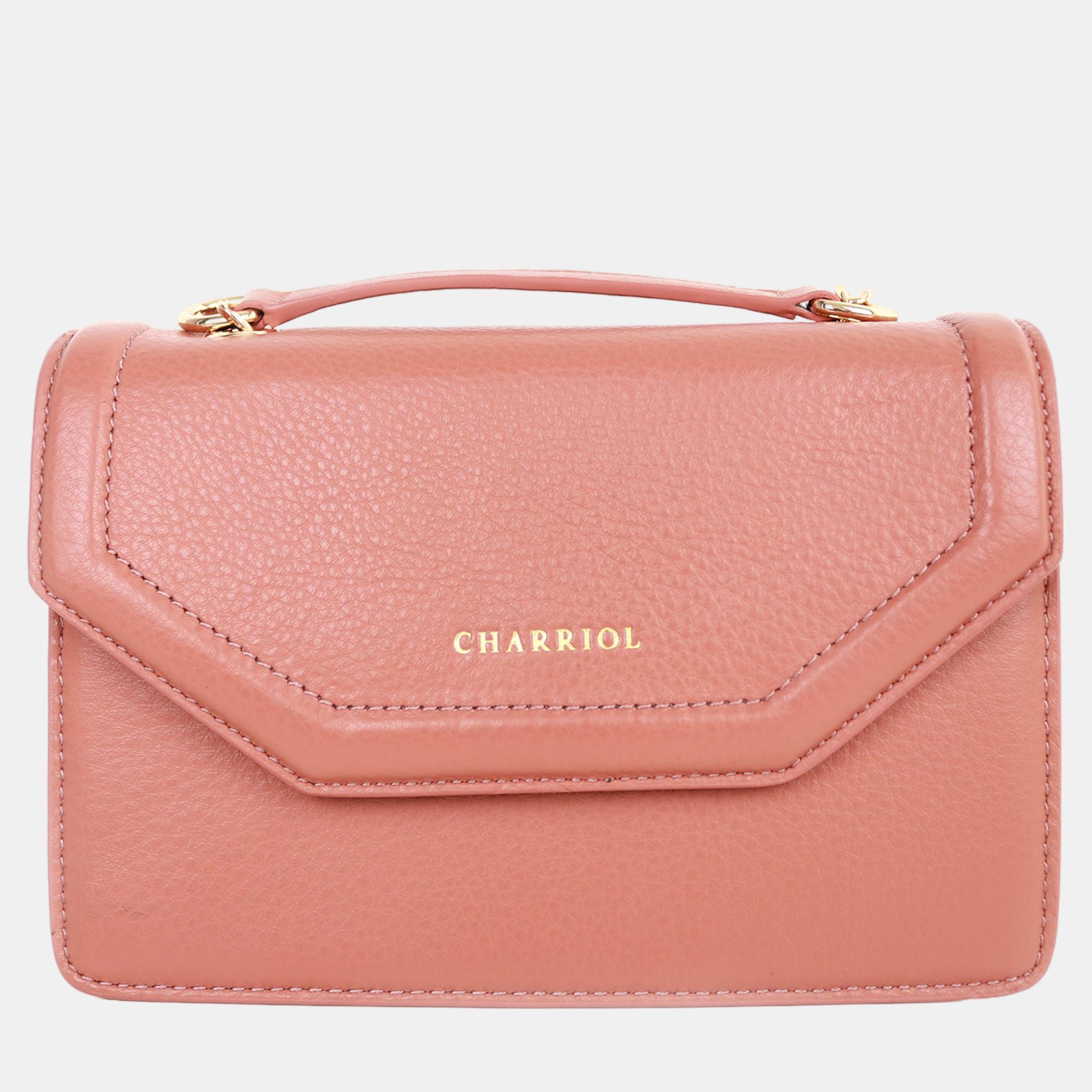Charriol Light Brown Leather Twilight Handbag, Satchels - Luxury Closet