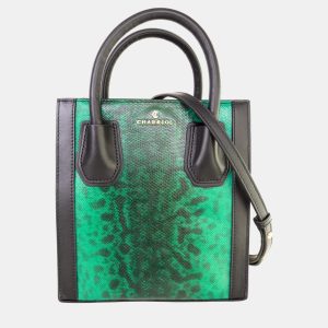 Charriol Green Leather Tote Exotic Skin Handbag, Handbags - Luxury Closet catalog