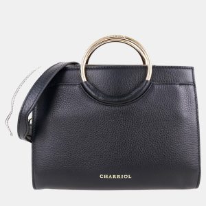 Charriol Black/Light Brown Leather Forever Handbag, Tote Handbags - Luxury Closet